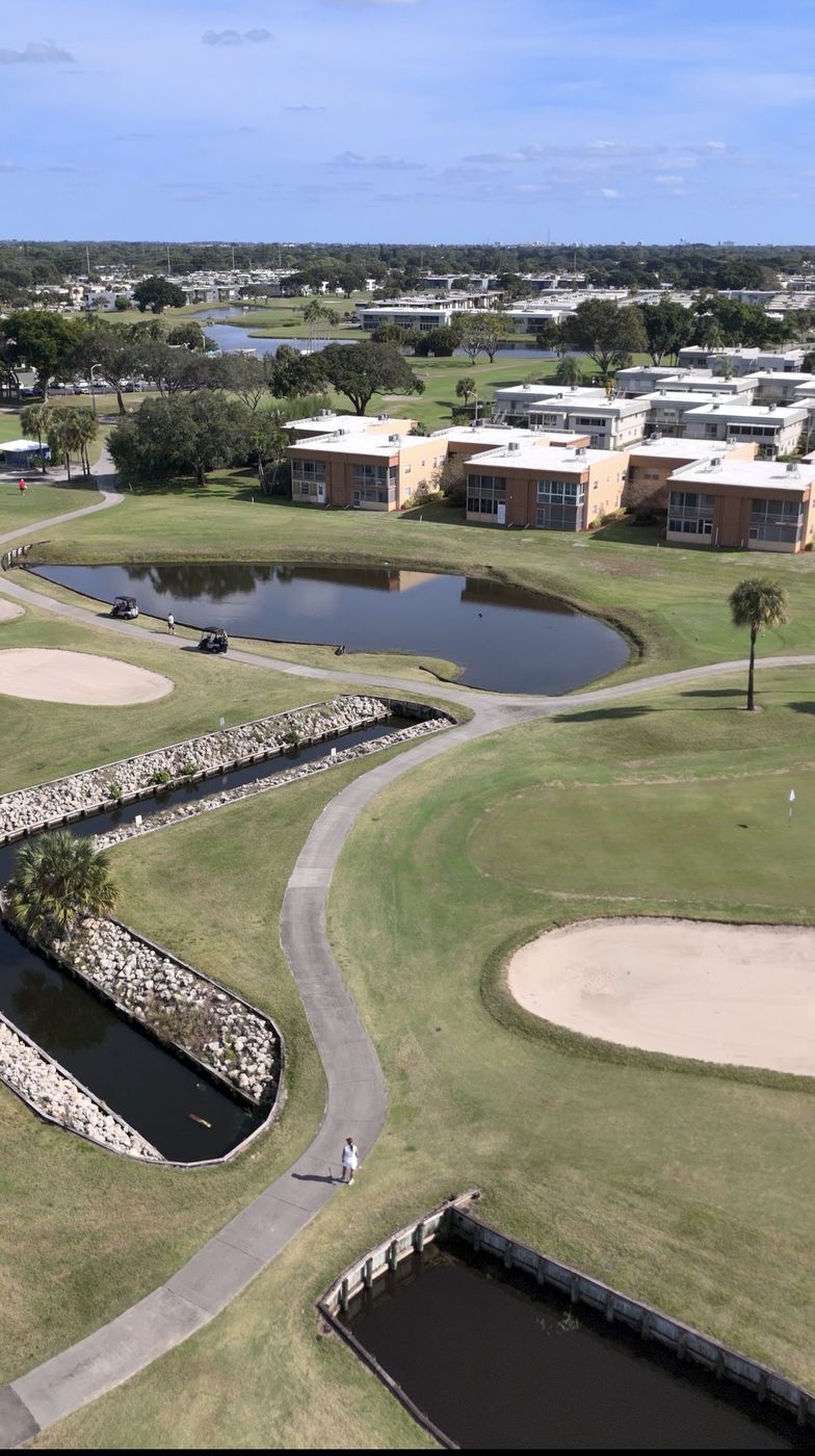 Aerial view of community grounds maintenance